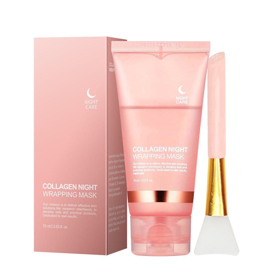 Masque de nuit au collagène, masque facial peel-off hydratant, éclaircissant et élastifiant pour la peau du visage