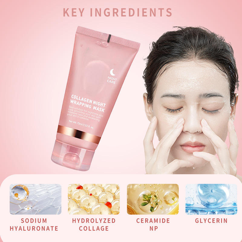 Masque de nuit au collagène, masque facial peel-off hydratant, éclaircissant et élastifiant pour la peau du visage — image 5